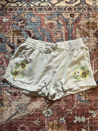 Flower Power Linen Shorts - Medium
