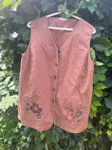 Flower-hammered Linen/Cotton Vest